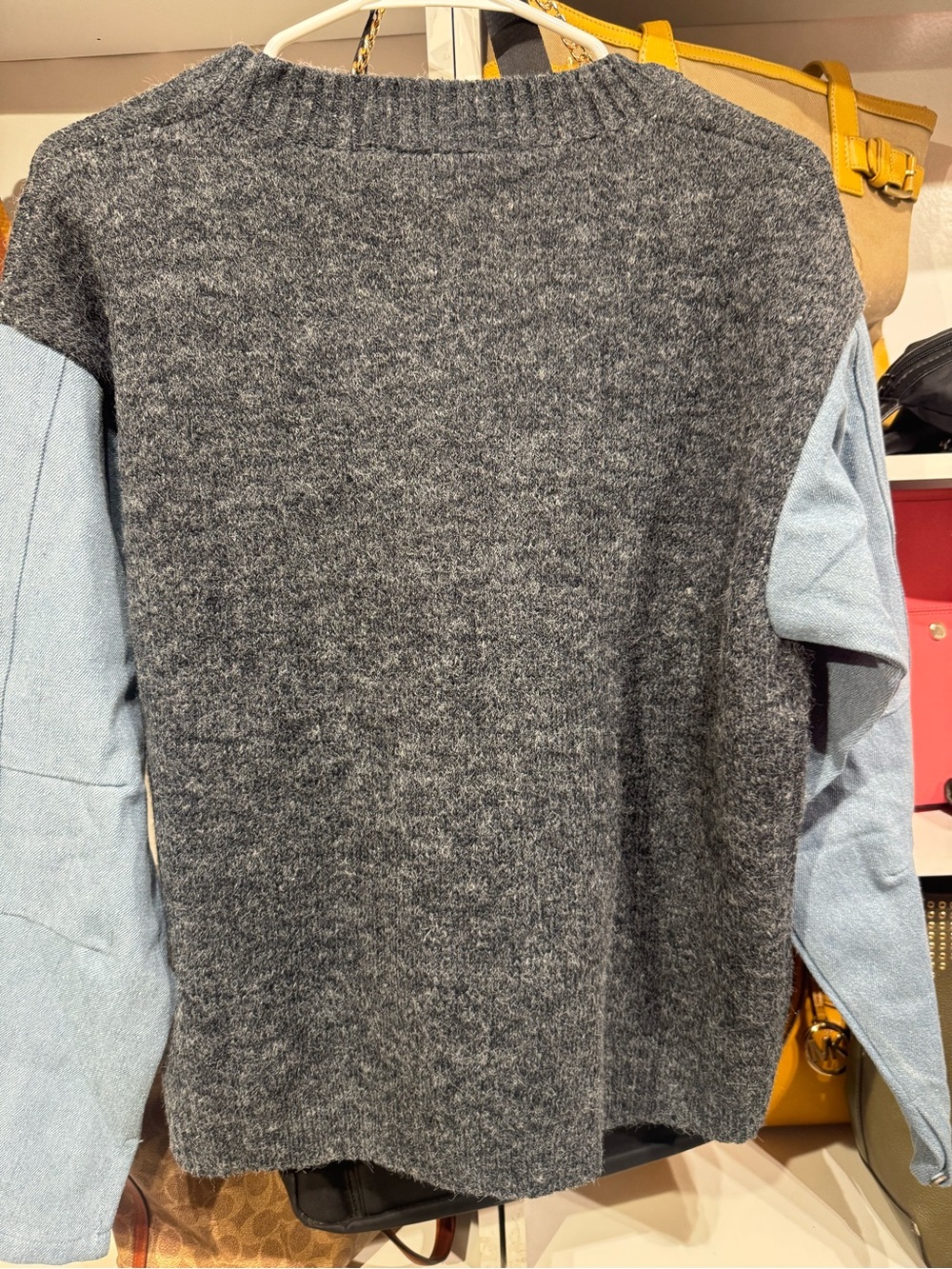 0021 DAVI & DANI Blue Two-Tone '8' Knit Sweater - Picture 3 of 4